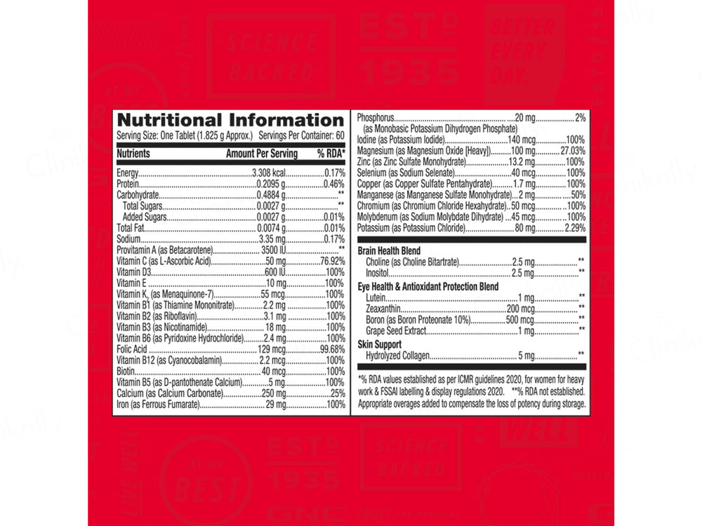 GNC Women's One Daily Multivitamin Nutraceutical Tablet