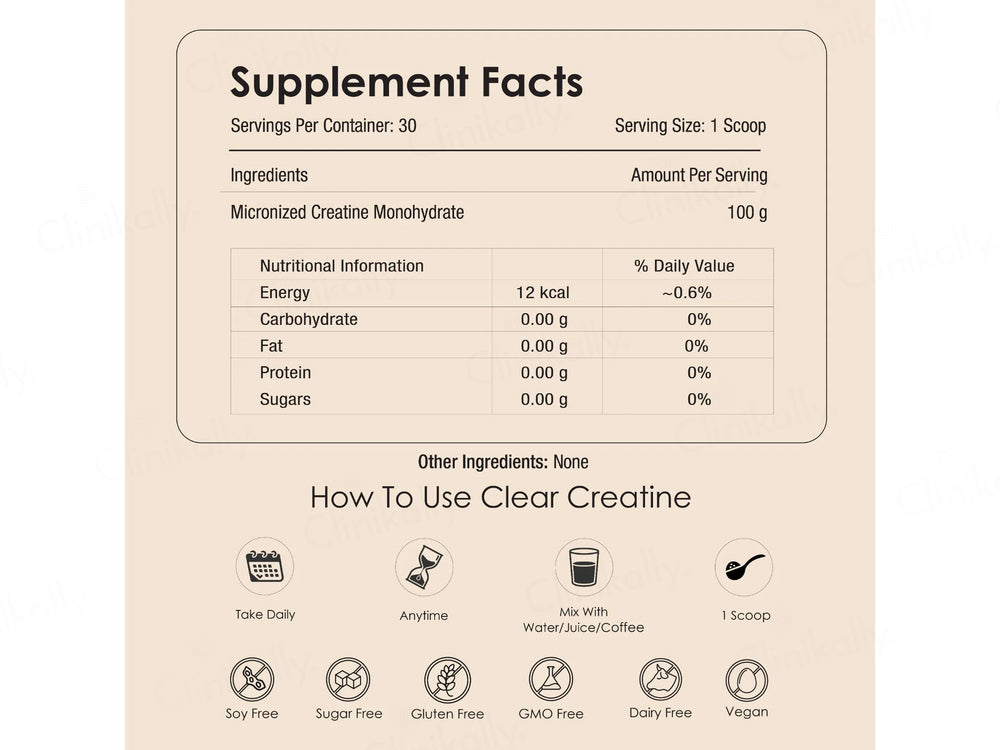 Gataca Clear Creatine Monohydrate Nutraceutical Powder - Unflavoured