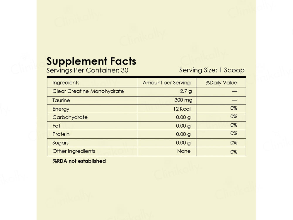 Gataca Clear Creatine + Taurine Monohydrate Nutraceutical Powder - Unflavoured