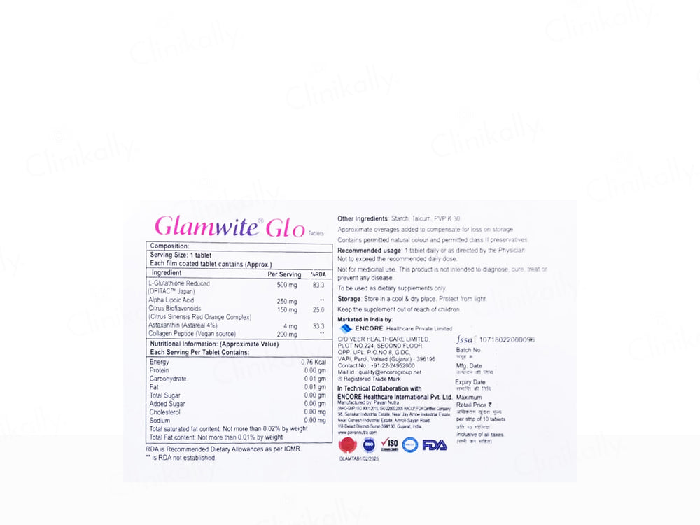 Glamwite Glo Nutraceutical Tablet