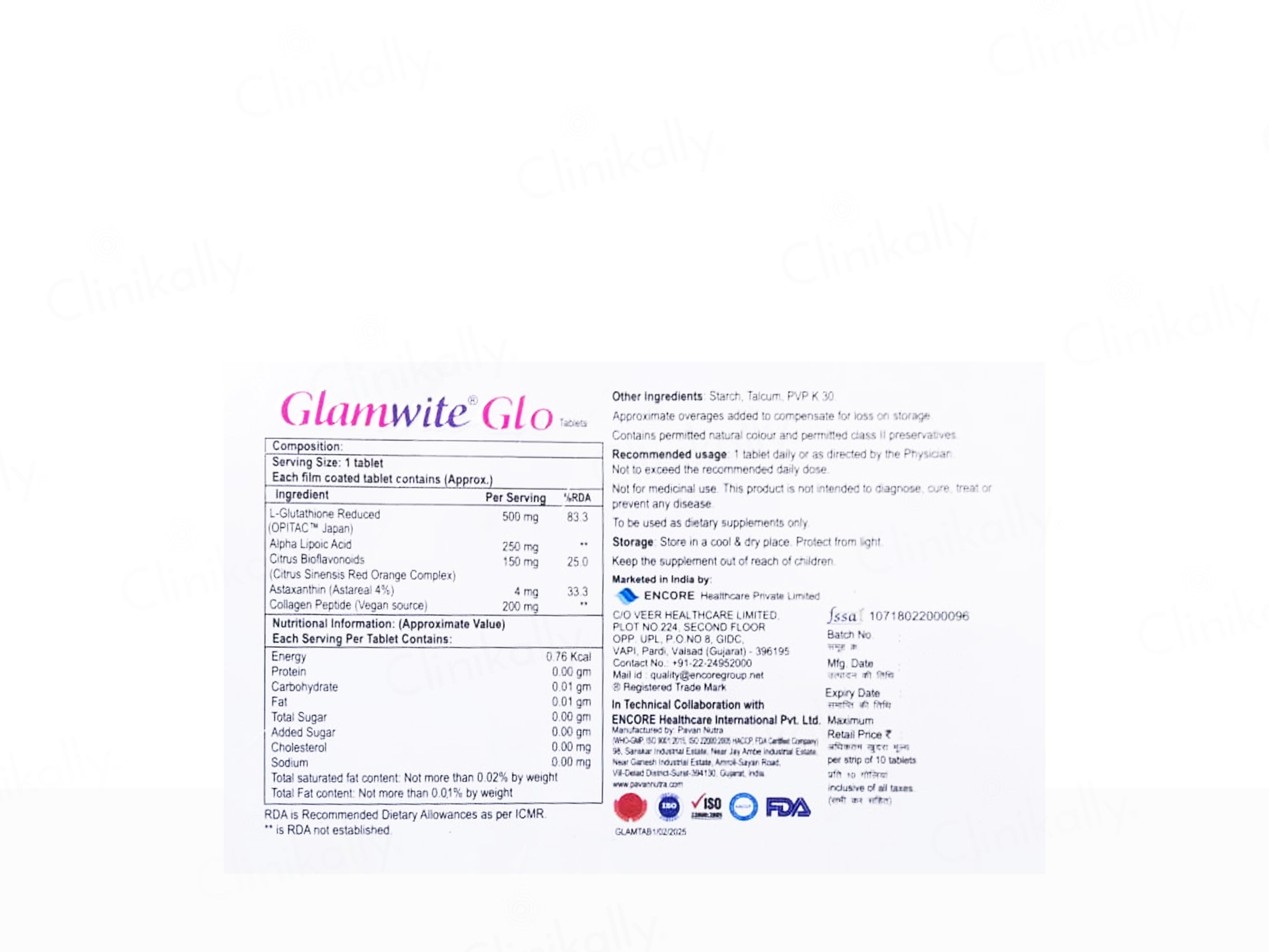 Glamwite Glo Nutraceutical Tablet