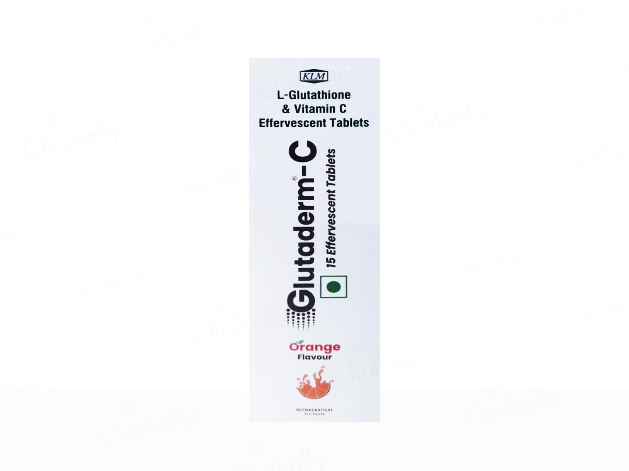 Glutaderm-C Effervescent Tablet - Orange Flavour