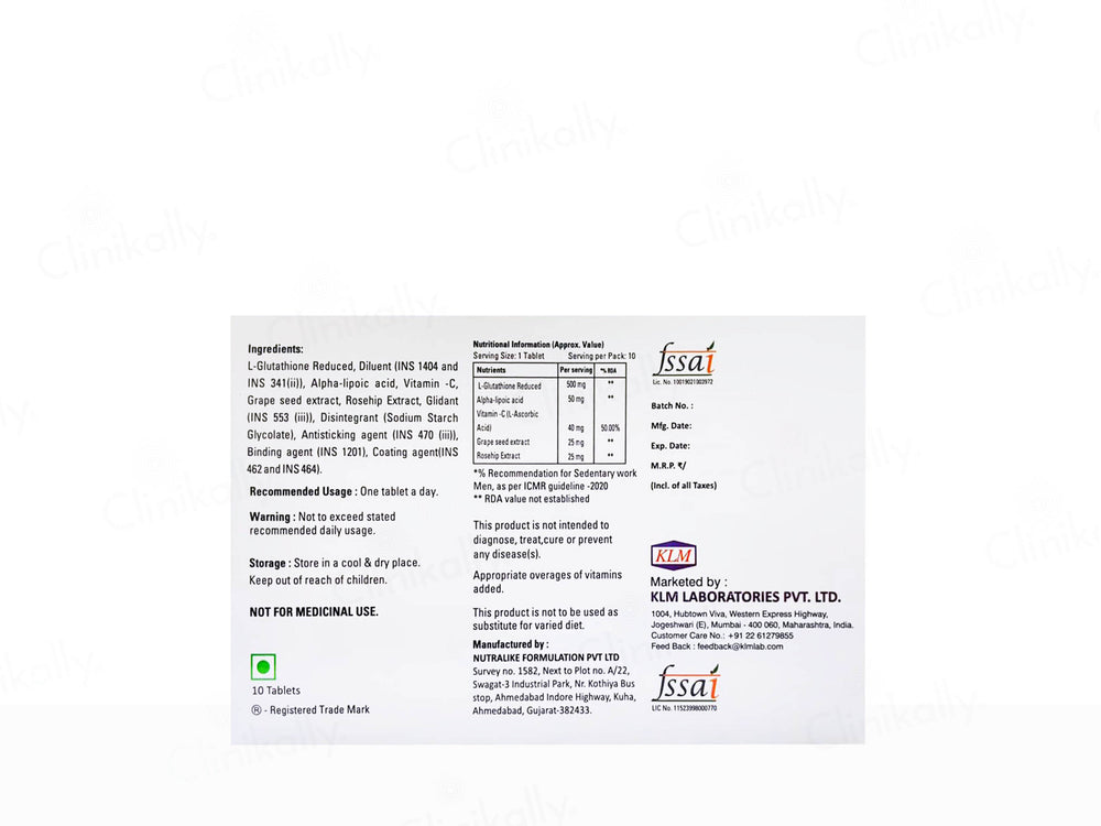 Glutaderm Plus Tablet