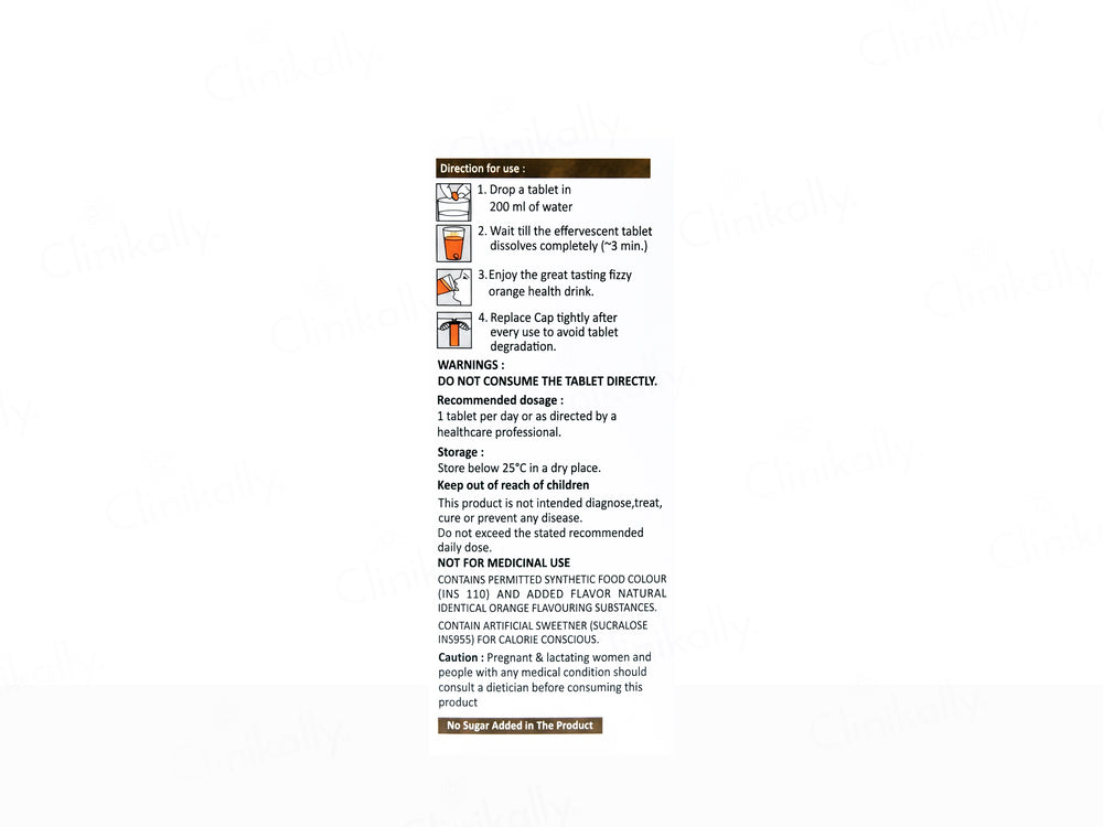 Glutafact Pro Effervescent Nutraceutical Tablet - Orange Flavour