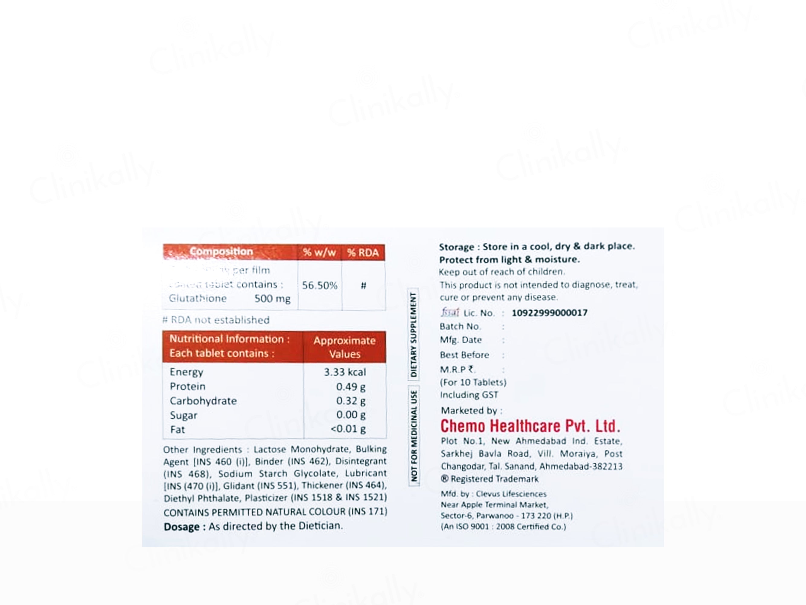 Glutiox-500 Nutraceutical Tablet