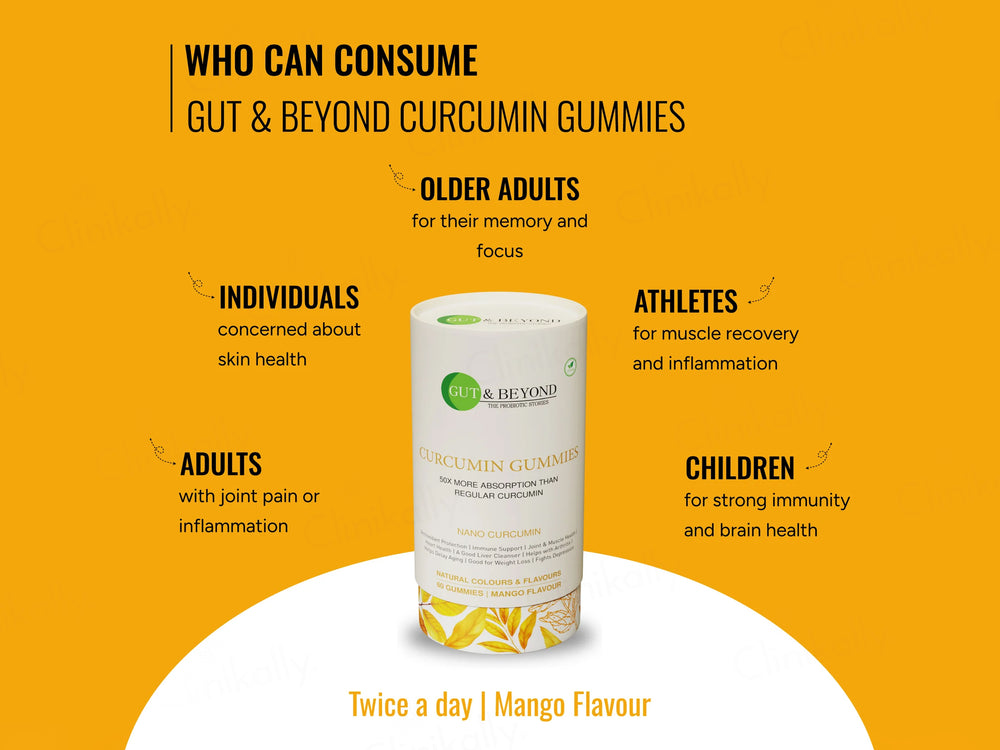 Gut & Beyond Nano Curcumin Gummies - Mango Flavour