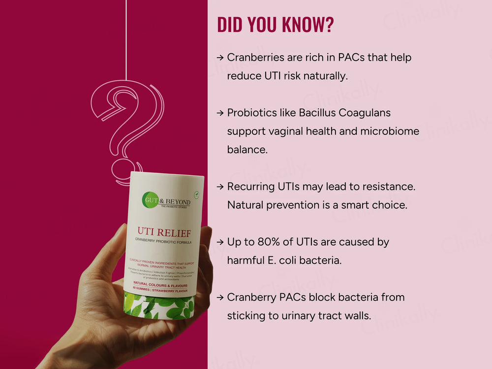 Gut & Beyond UTI Relief Gummies - Strawberry Flavour