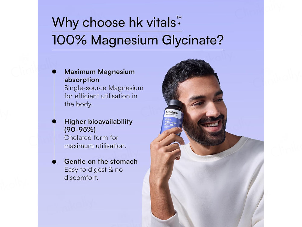 HK Vitals 100% Magnesium Glycinate Health Supplement Tablet