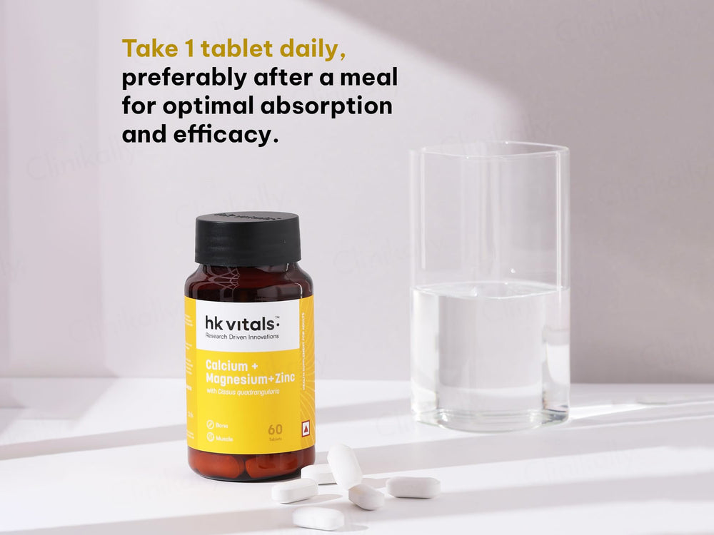 HK Vitals Calcium + Magnesium + Zinc Health Supplement Tablet For Adults