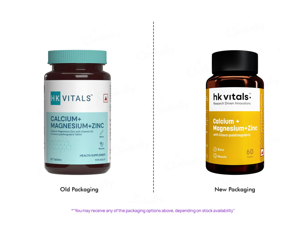 HK Vitals Calcium + Magnesium + Zinc Health Supplement Tablet For Adults