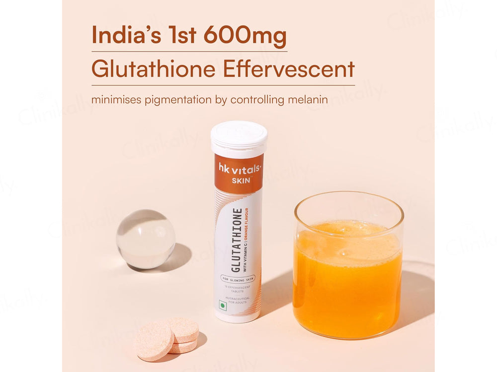HK Vitals Glutathione With Vitamin C Effervescent Tablet - Orange Flavour
