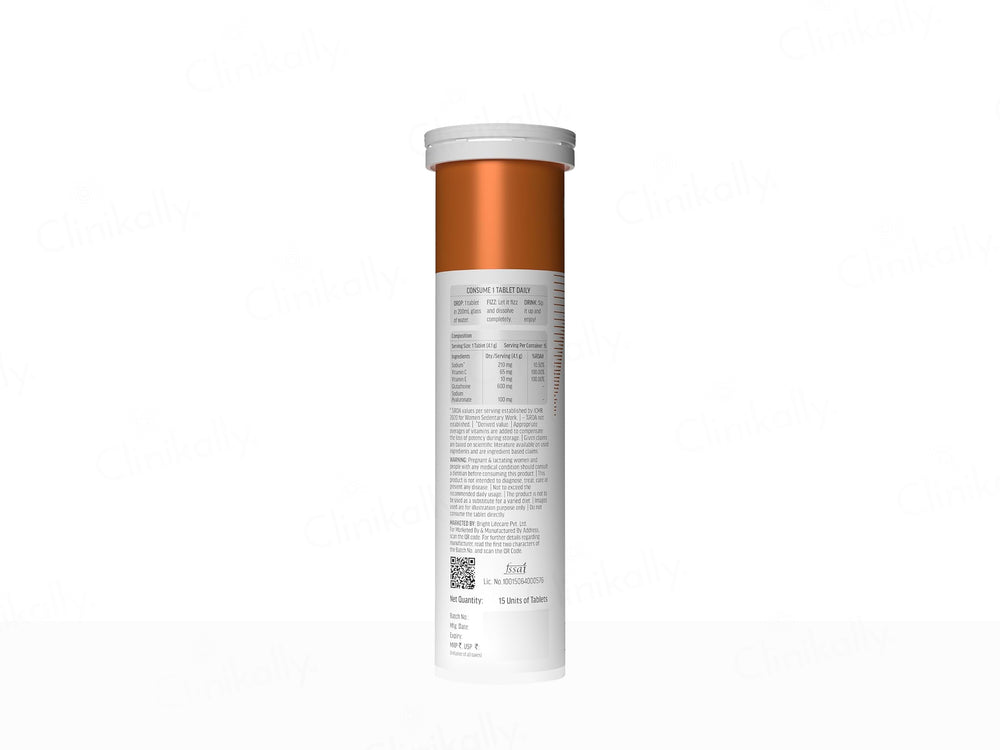 HK Vitals Glutathione With Vitamin C Effervescent Tablet - Orange Flavour