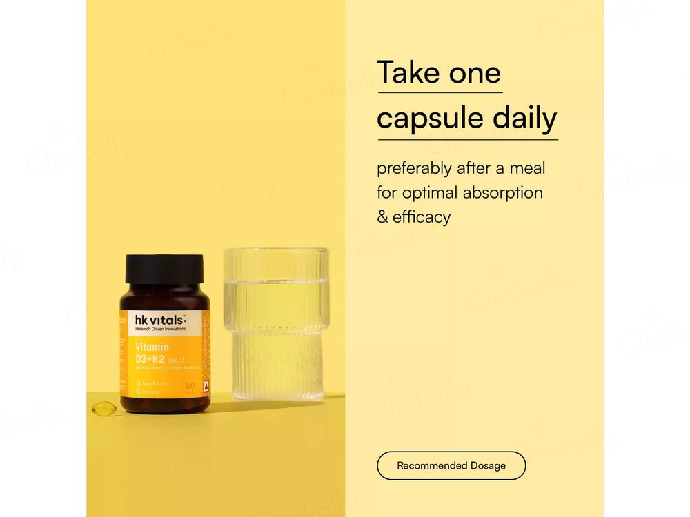 HK Vitals Vitamin D3 + K2 (MK-7) Soft Gelatin Capsule