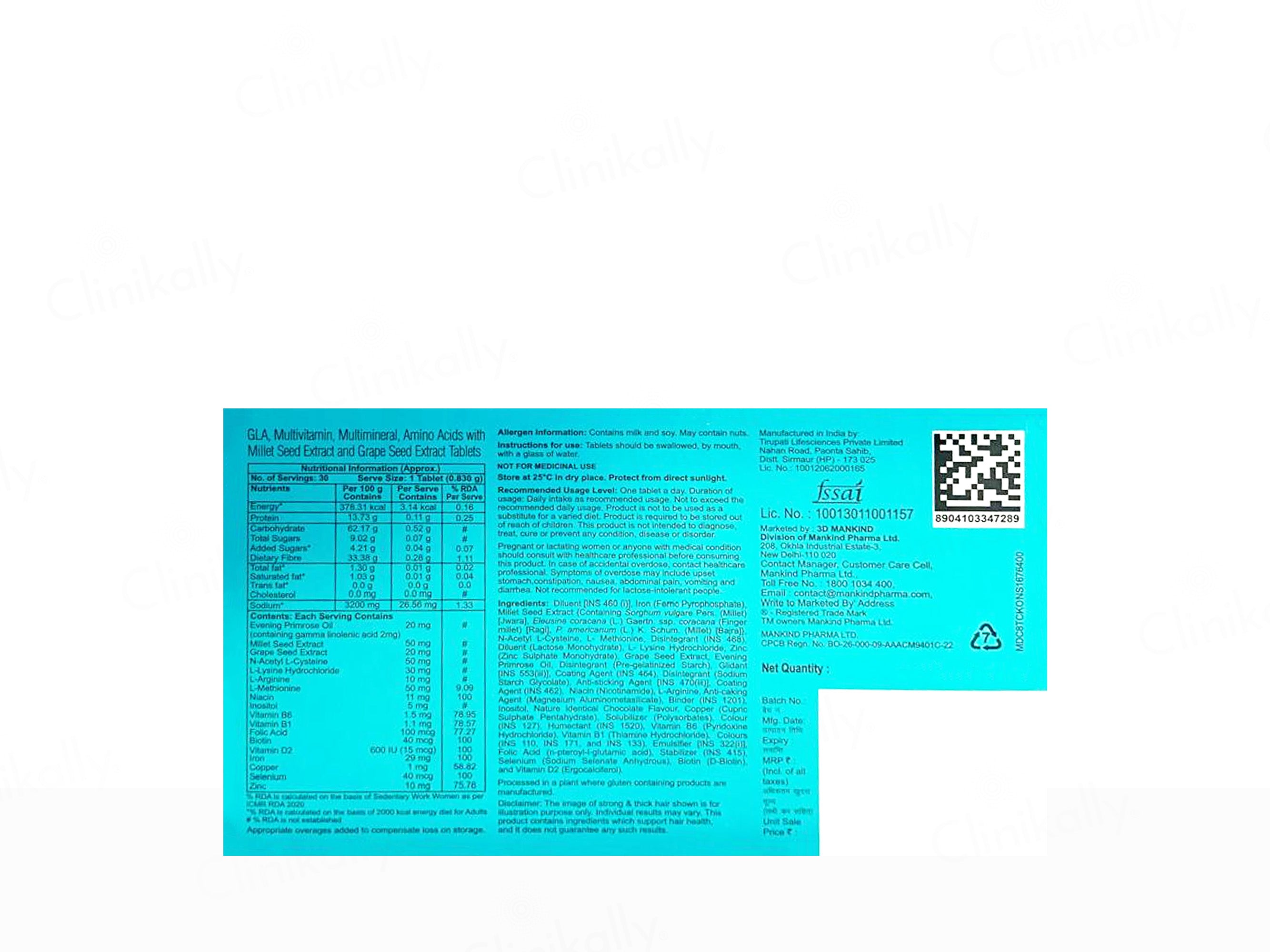 Hairbless Diva Nutraceutical Tablet For Women