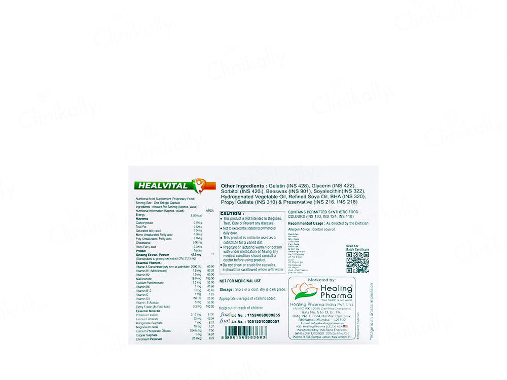 Healvital Nutraceutical Softgel Capsule