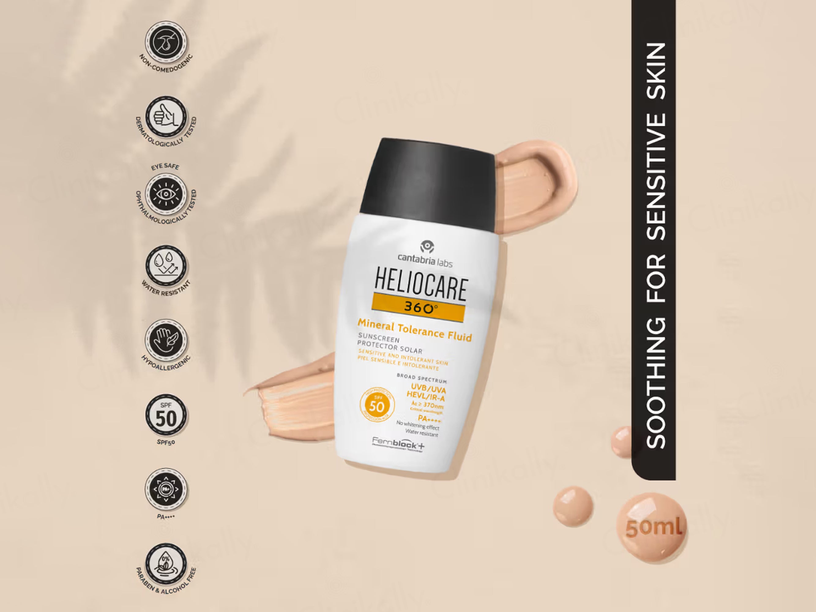 Buy Heliocare 360 Mineral Tolerance Fluid Protector Solar Sunscreen SPF ...