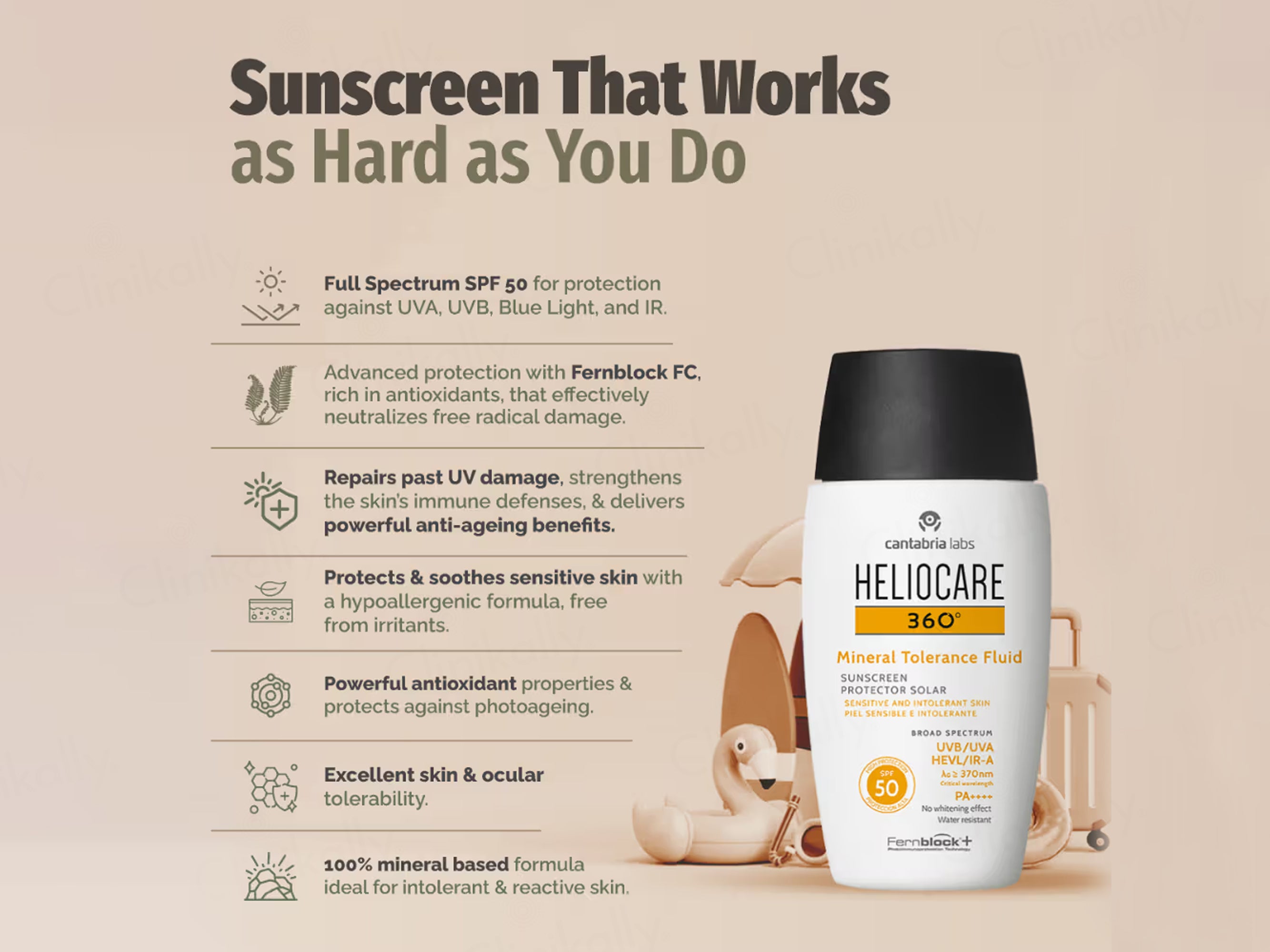 Buy Heliocare 360 Mineral Tolerance Fluid Protector Solar Sunscreen SPF ...