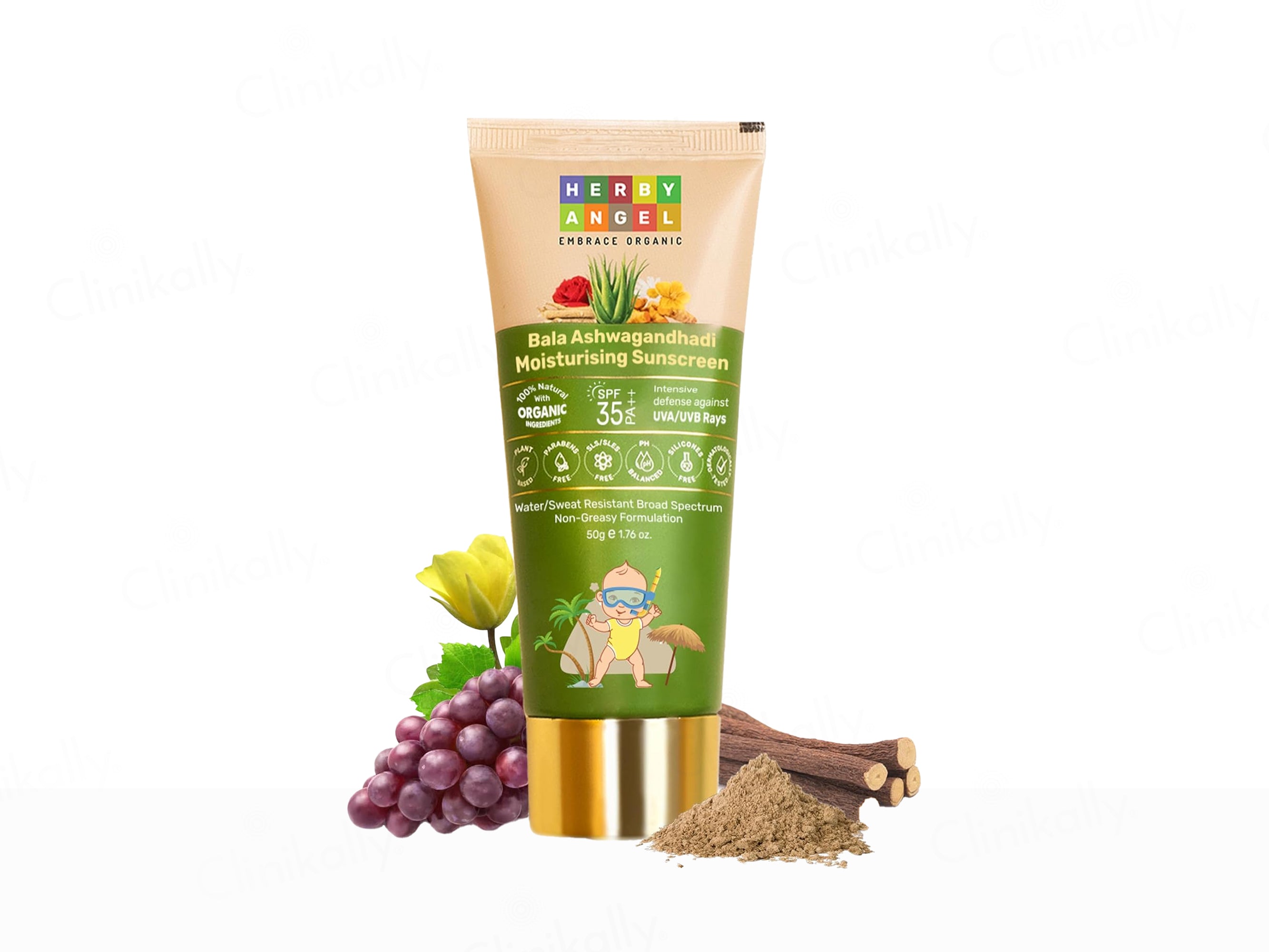 Herby Angel Bala Ashwagandhadi Moisturising Sunscreen SPF 35 PA++ For Babies