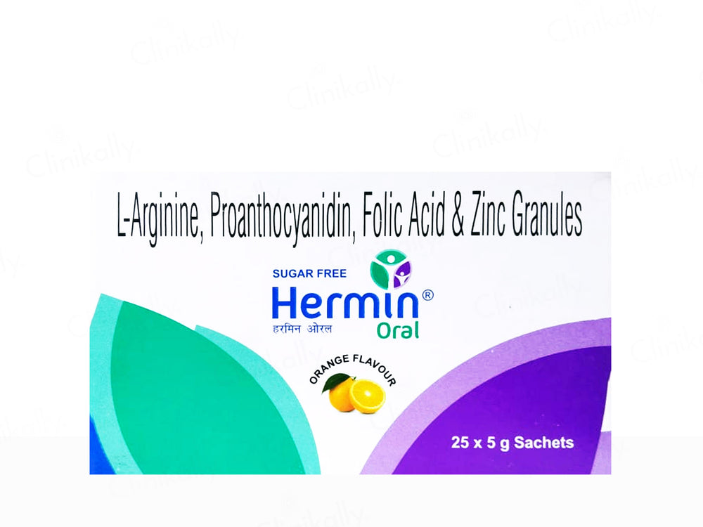 Hermin Oral Sugar Free Granules - Orange Flavour