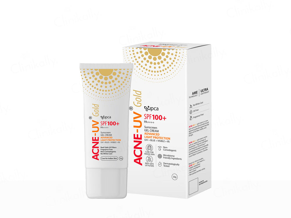 IPCA Acne-UV Gold Sunscreen Gel Cream SPF 100+ PA++++