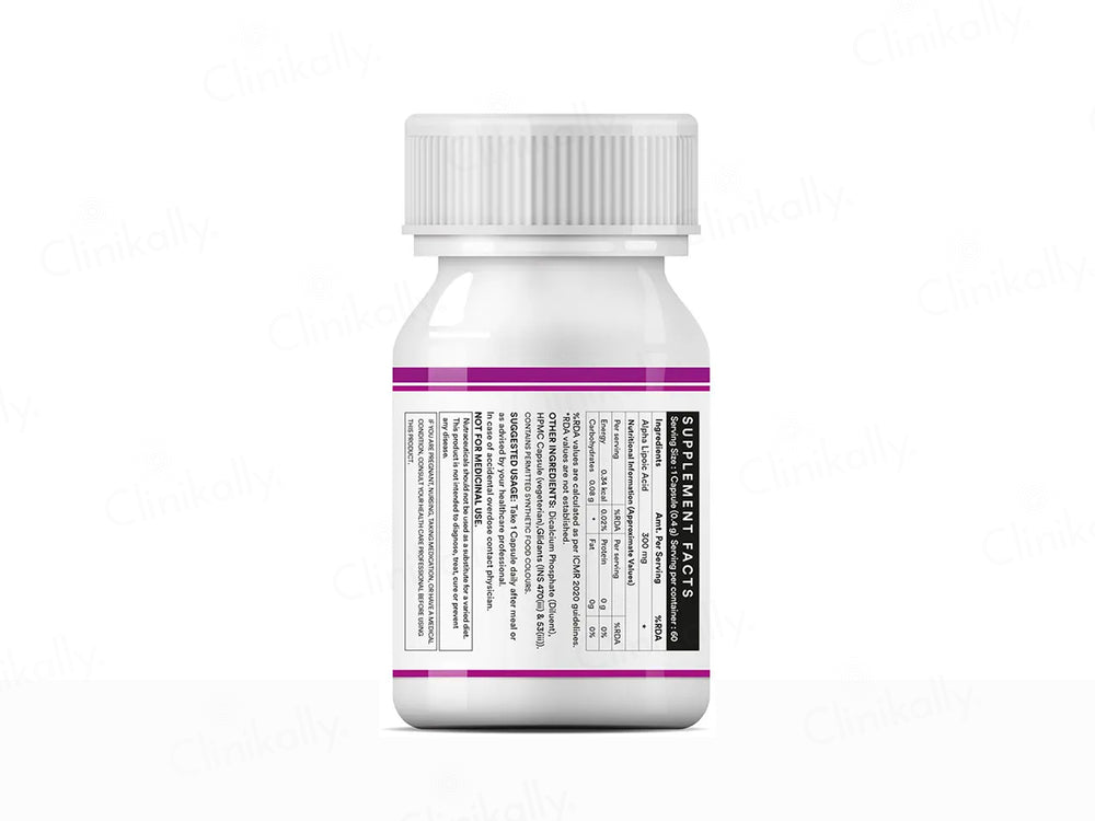 Inlife Alpha Lipoic Acid 300mg Antioxidant Nutraceutical Vegetarian Capsule