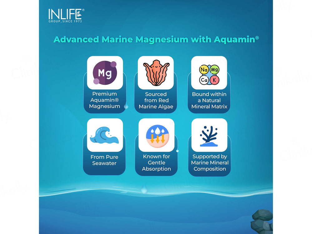 Inlife Aquamin Magnesium With Zinc Gluconate Health Supplement Vegetarian Capsule