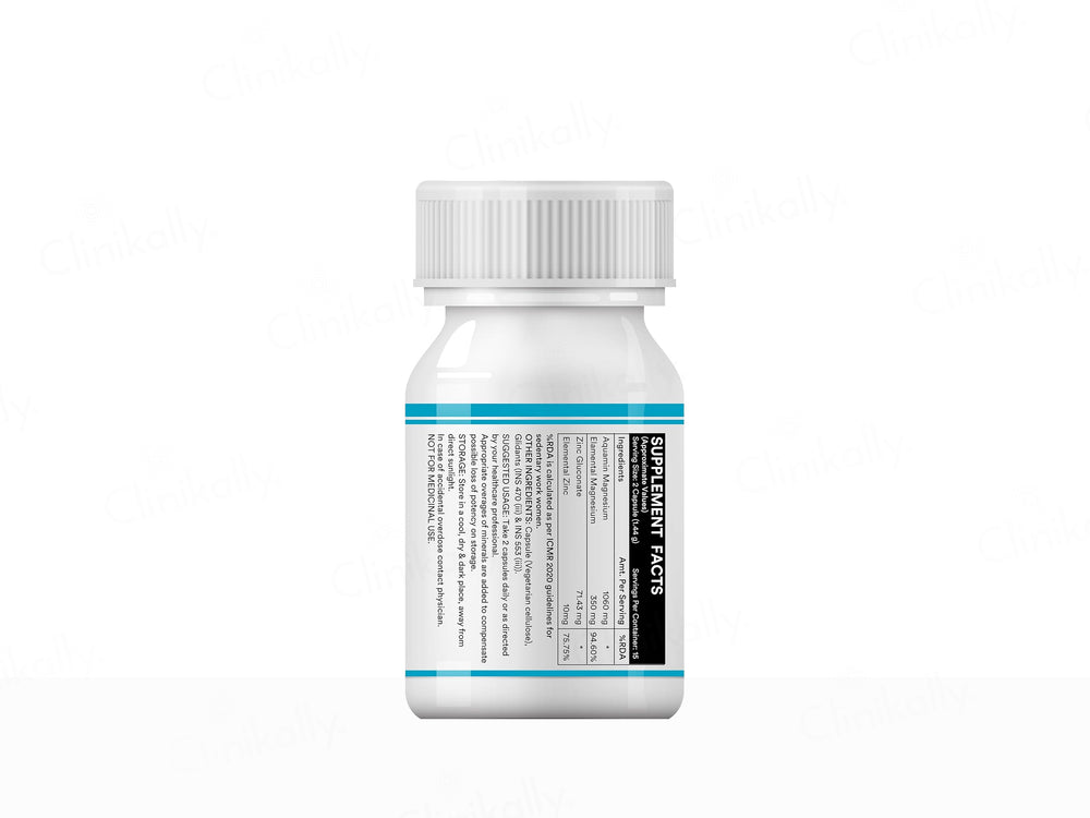 Inlife Aquamin Magnesium With Zinc Gluconate Health Supplement Vegetarian Capsule