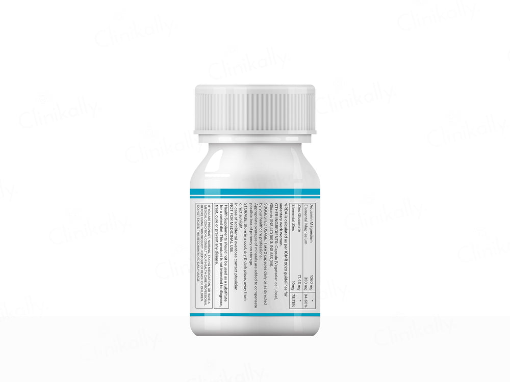 Inlife Aquamin Magnesium With Zinc Gluconate Health Supplement Vegetarian Capsule