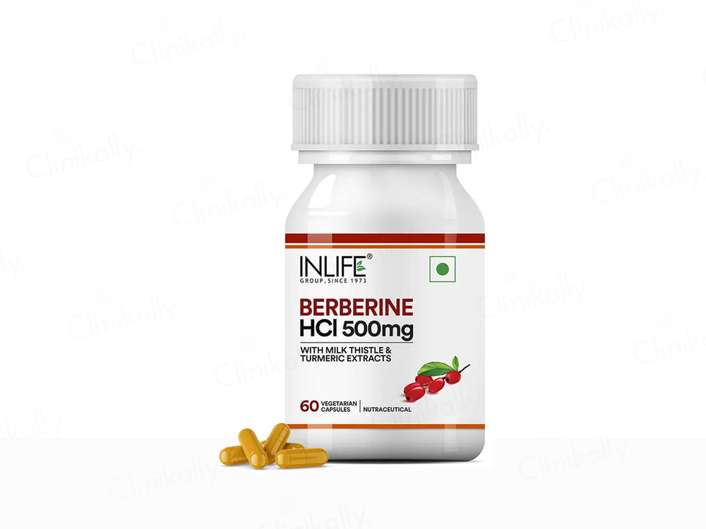 Inlife Berberine HCl 500mg Nutraceutical Vegetarian Capsule