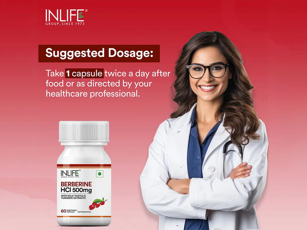 Inlife Berberine HCl 500mg Nutraceutical Vegetarian Capsule