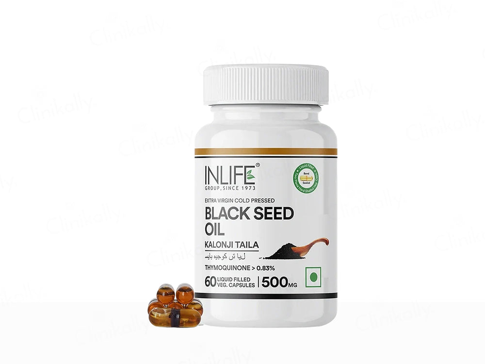Inlife Black Seed Oil 500 mg Liquid Filled Veg Capsule