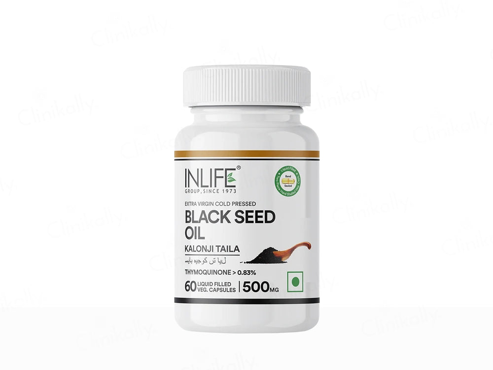 Inlife Black Seed Oil 500 mg Liquid Filled Veg Capsule