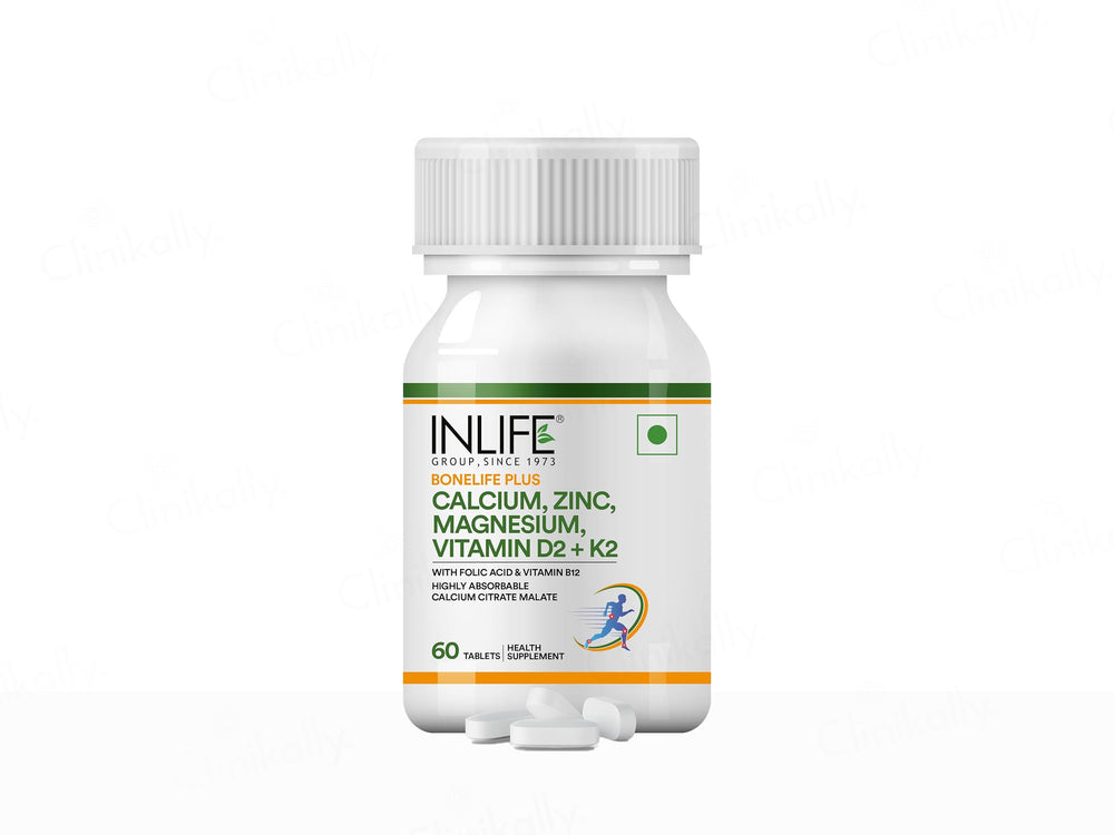 Inlife Bonelife Plus Calcium, Zinc, Magnesium, Vitamin D2 + K2 Tablet