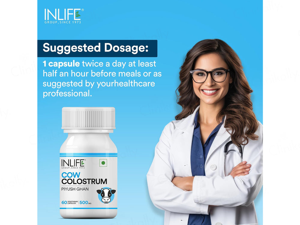 Inlife Cow Colostrum Piyush Ghan 500mg Vegetarian Capsule