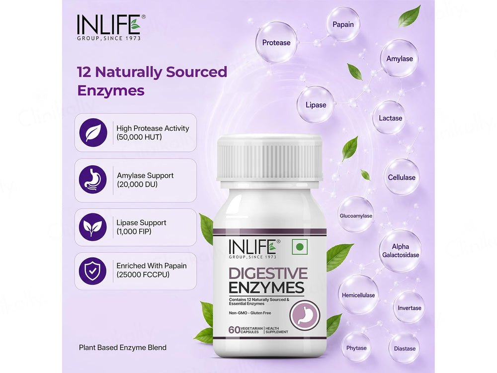 Inlife Digestive Enzymes Health Supplement Vegetarian Capsule