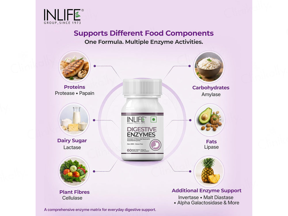 Inlife Digestive Enzymes Health Supplement Vegetarian Capsule