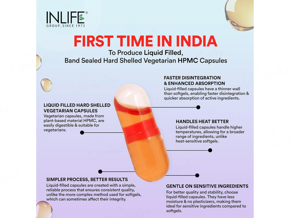Inlife Extra Virgin Cold Pressed Pumpkin Seed Oil 320mg Liquid Filled Veg Capsule