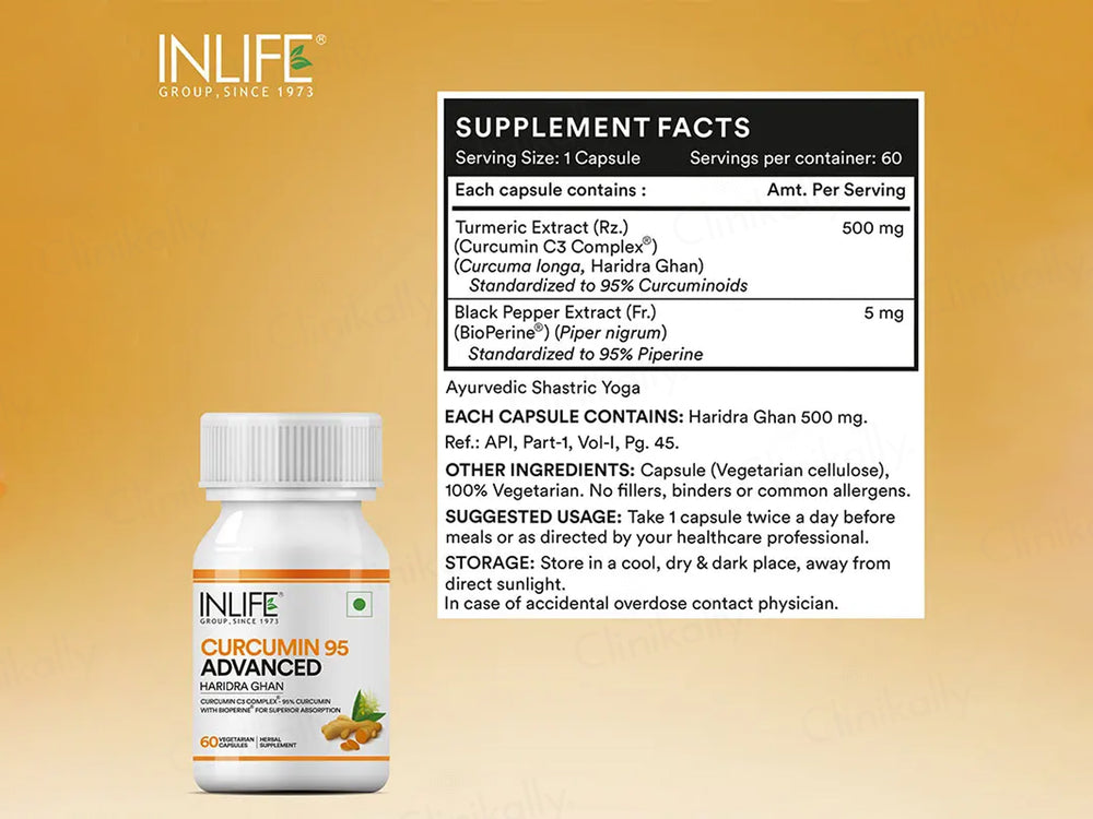 Inlife Haridra Ghan Curcumin 95 Advanced Vegetarian Capsule