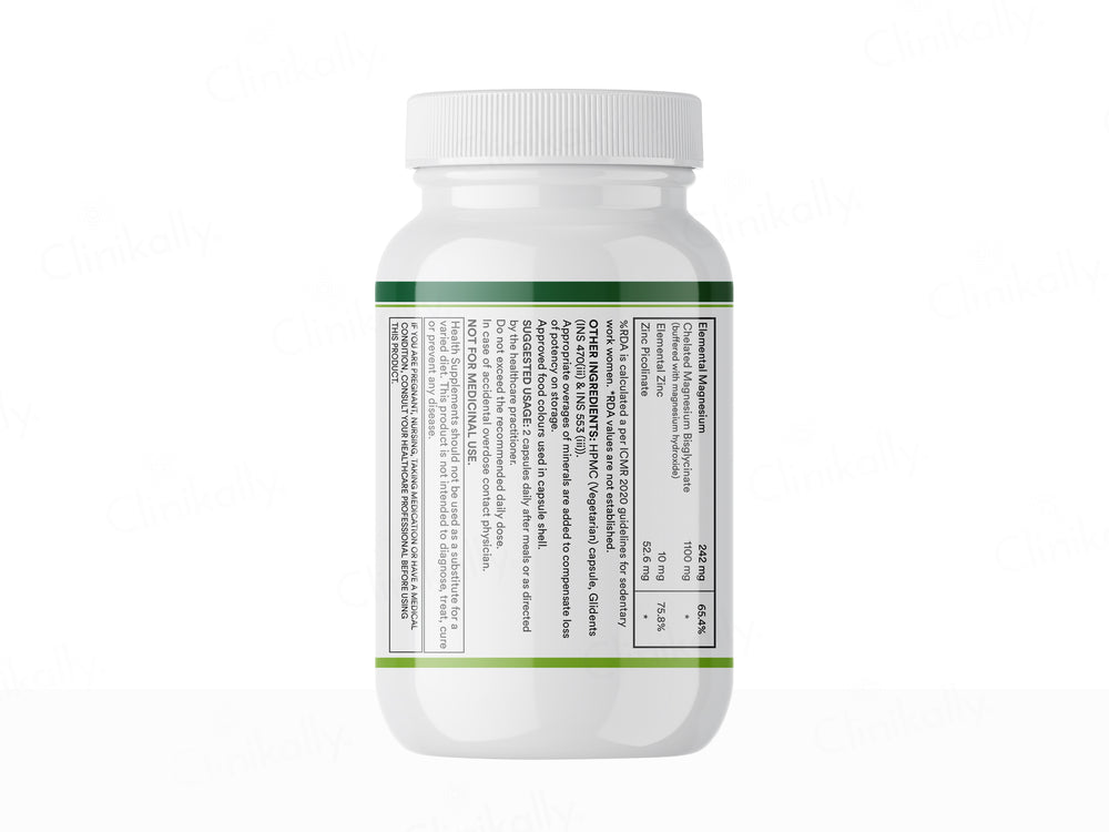 Inlife High Absorption Magnesium Glycinate 1100mg Vegetarian Capsule