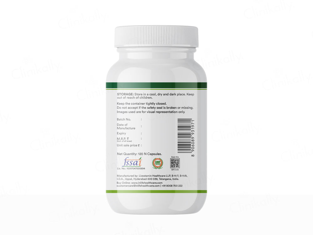 Inlife High Absorption Magnesium Glycinate 1100mg Vegetarian Capsule