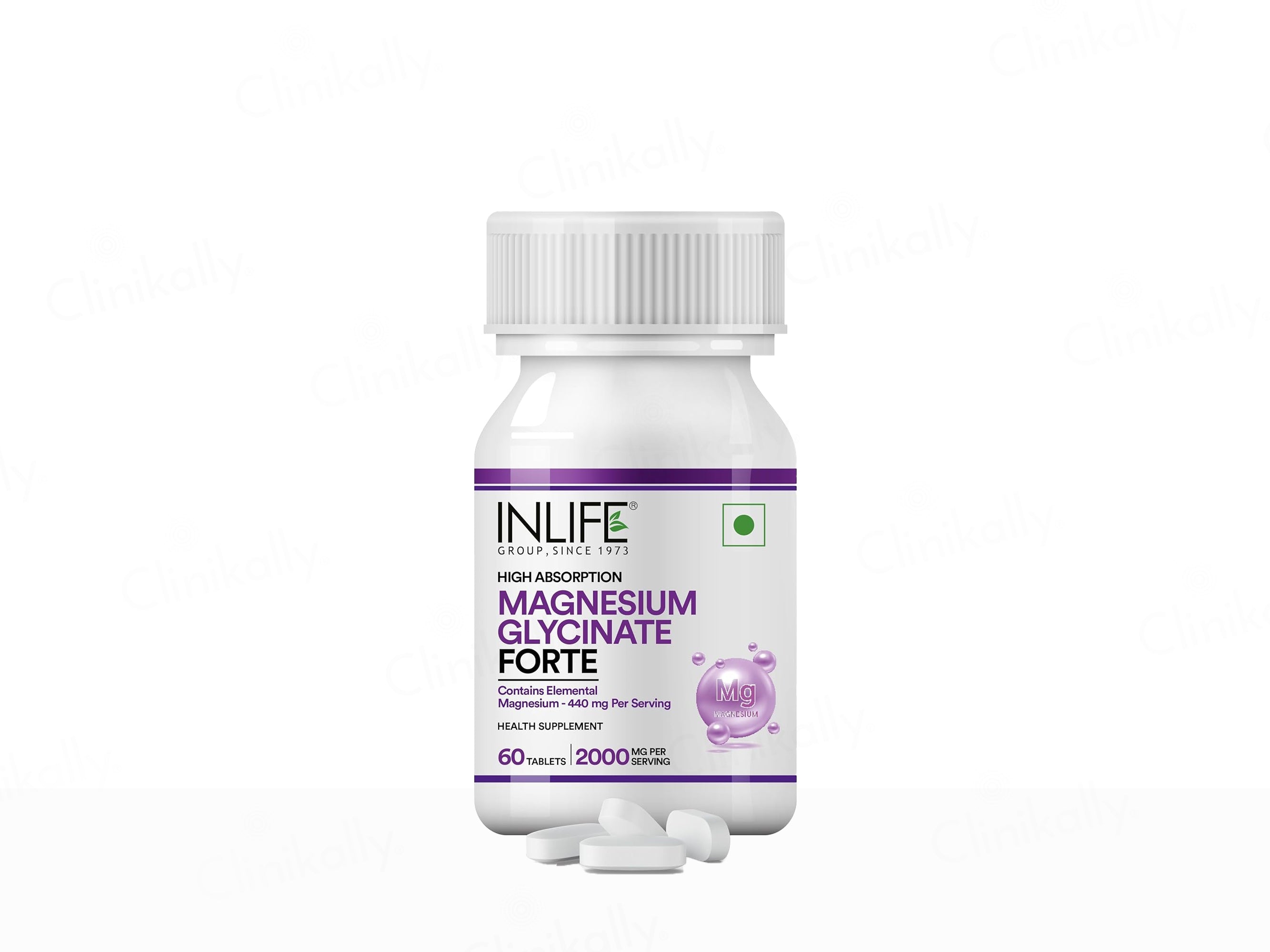 Inlife High Absorption Magnesium Glycinate Forte 2000mg Supplement Tablet