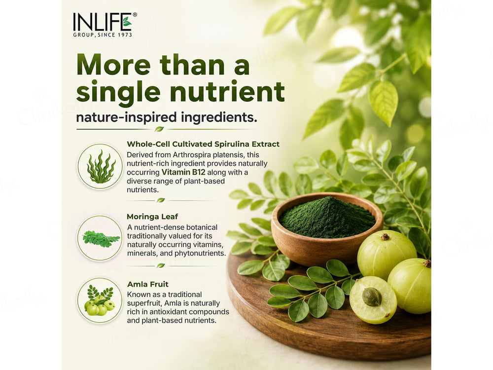 Inlife High Absorption Plant Based Vitamin B12 Nutraceutical Vegetarian Capsule