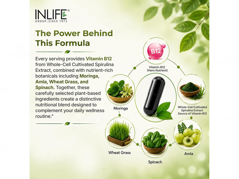 Inlife High Absorption Plant Based Vitamin B12 Nutraceutical Vegetarian Capsule