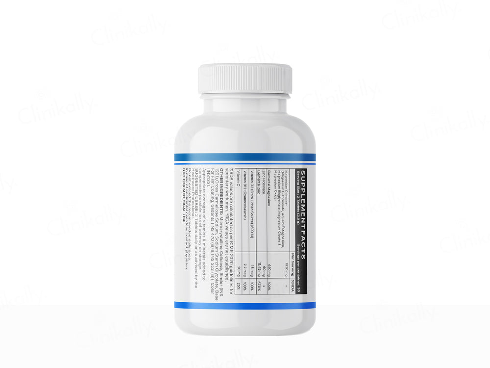 Inlife High Strength Magnesium Complex 5x 2000mg Health Supplement Veg Tablet