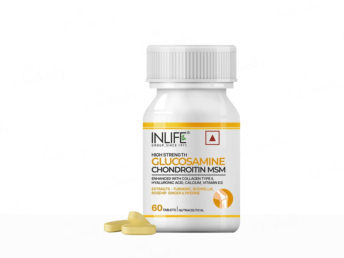 Inlife High Strength Glucosamine Chondroitin MSM 4000mg Nutraceutical Veg Tablet