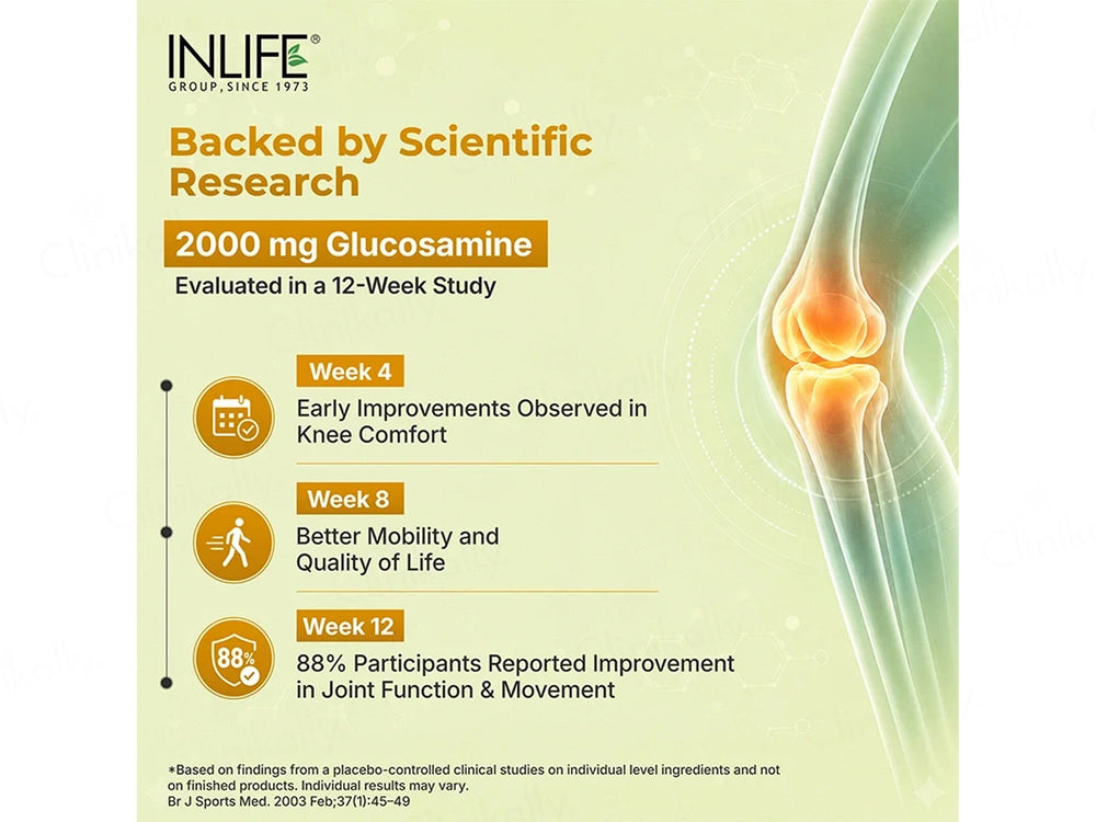 Inlife High Strength Glucosamine Chondroitin MSM 4000mg Nutraceutical Veg Tablet