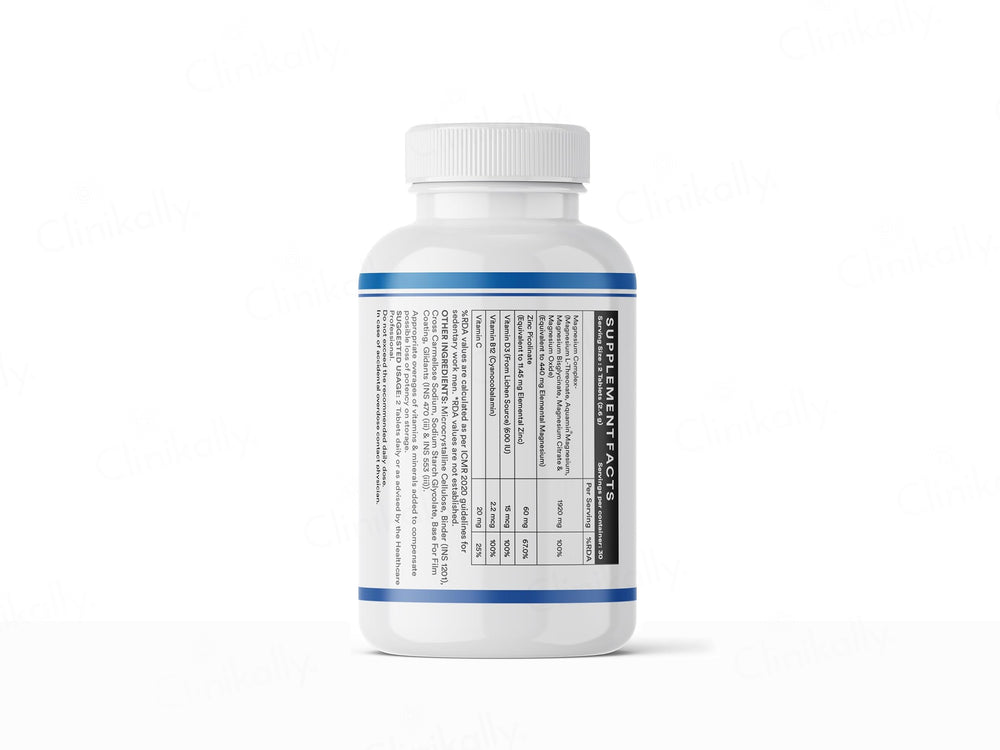 Inlife High Strength Magnesium Complex 5x 2000mg Health Supplement Veg Tablet