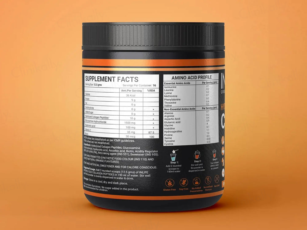 Inlife Japanese Hydrolyzed Type 1 & 3 Collagen Peptides Nutraceutical Powder