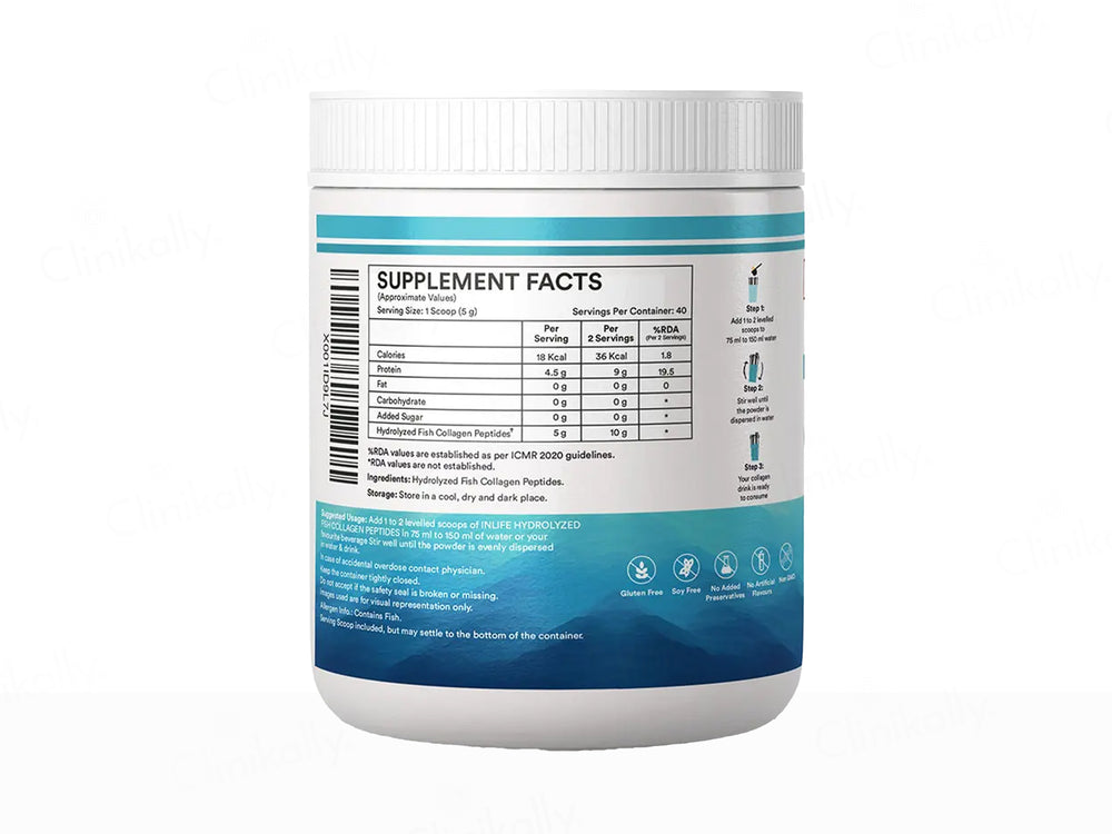 Inlife Japanese Hydrolyzed Fish Type 1 Collagen Peptides Nutraceutical Powder