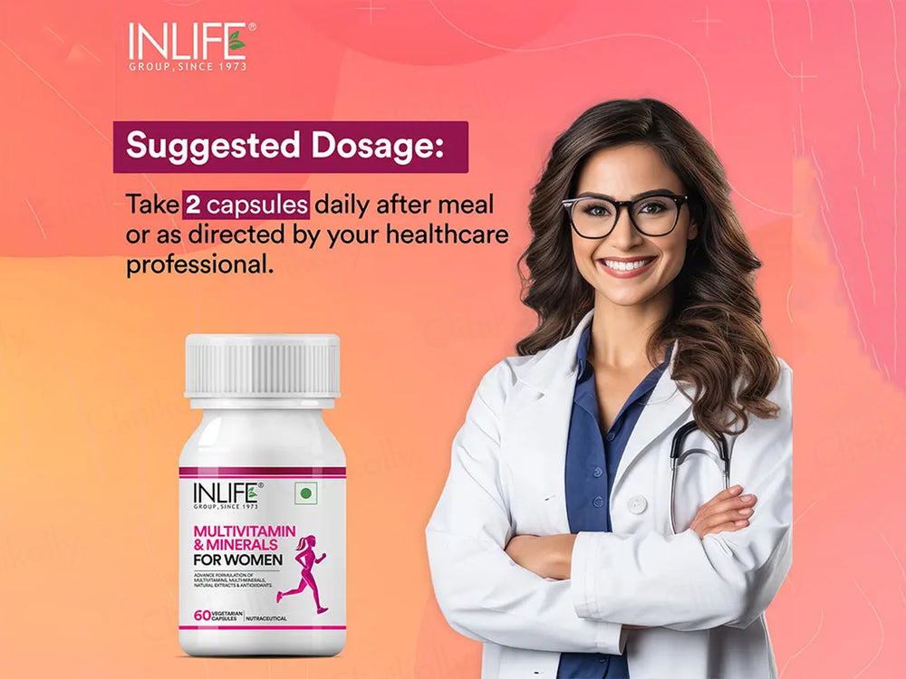 Inlife Multivitamin & Minerals Vegetarian Capsule For Women